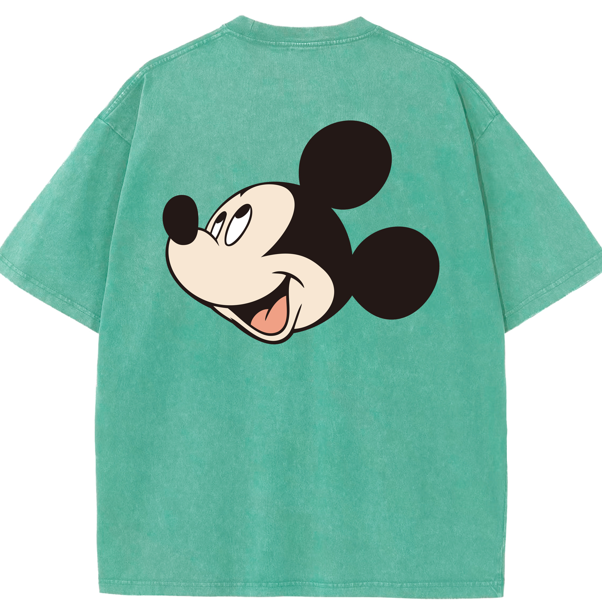 （画像用） ミッキーマウス Mickey Mouse 綿100% ヴィンテージ風 半袖Tシャツ（背面プリント）